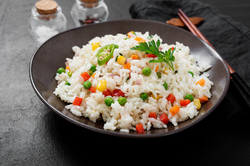 Fried rice with vegetables, asian style.