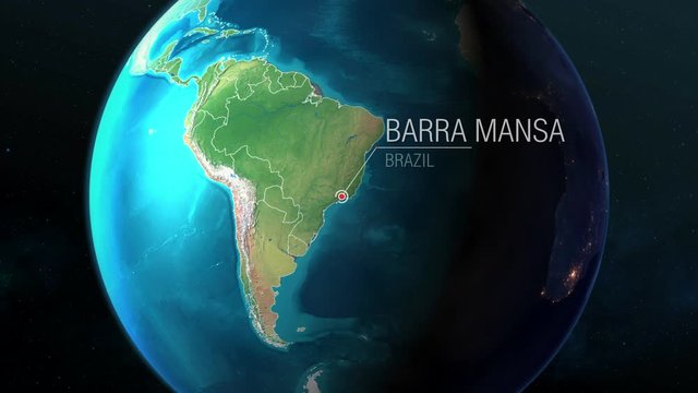 Brazil - Barra Mansa - Zooming from space to earth