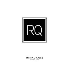 Obraz premium R Q RQ Initial logo letter with minimalist concept. Vector with scandinavian style logo.