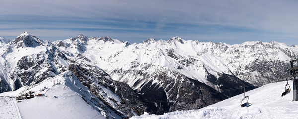 Mountain panorama from the resort Krasnaya Polyana
