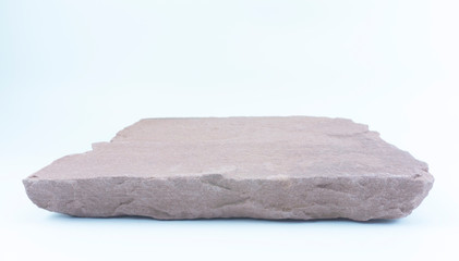 Stone front blurred board empty table on white background, for product display, Blank for mockup design..