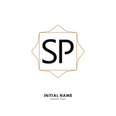 SP SP Initial logo letter with minimalist concept. Vector with scandinavian style logo.