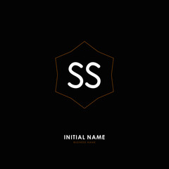 S SS Initial logo letter with minimalist concept. Vector with scandinavian style logo.