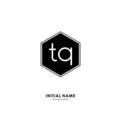 T Q TQ Initial logo letter with minimalist concept. Vector with scandinavian style logo.