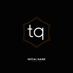 T Q TQ Initial logo letter with minimalist concept. Vector with scandinavian style logo.