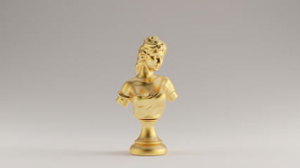 Gold Female Bust Sculpture Front View