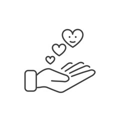 Hand giving love icon isolated. Modern outline in trendy style on white background