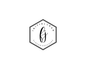 FJ Initial letter logo template vector