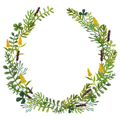 水彩のボタニカルフレーム素材