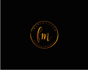 FM Initial letter logo template vector