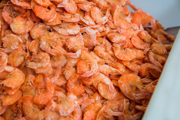 dried shrimp or dried salted prawn background, seafood background