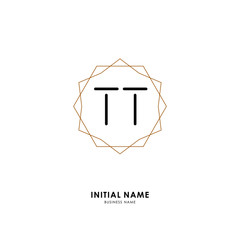 T TT Initial logo letter with minimalist concept. Vector with scandinavian style logo.