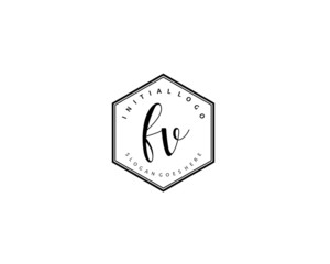 FV Initial letter logo template vector