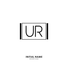 U R UR Initial logo letter with minimalist concept. Vector with scandinavian style logo.