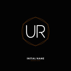 U R UR Initial logo letter with minimalist concept. Vector with scandinavian style logo.