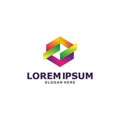Colorful Abstract Hexagonal Logo Premium