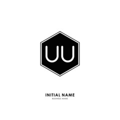 U UU Initial logo letter with minimalist concept. Vector with scandinavian style logo.