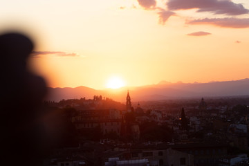 sunset over the city