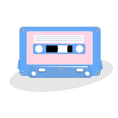 Obraz premium Pink and blue cassette tape illustration 