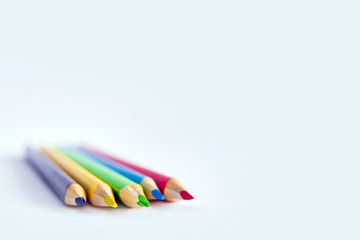 color pencils on white canvas