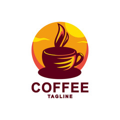 Coffee with cup logo design