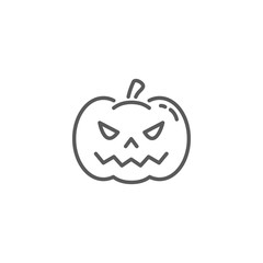 Pumpkin icon in linear style on white background.