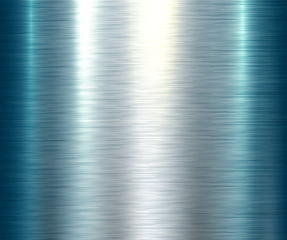 Polished metallic steel texture, blue vector brushed metal texture