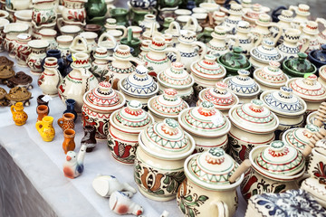 Traditional Romanian handmade ceramics market