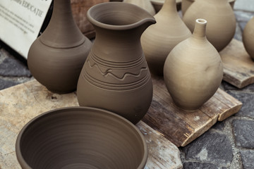 Fototapeta na wymiar Traditional Romanian handmade ceramics market