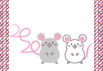 年賀状 子年 テンプレート イラスト