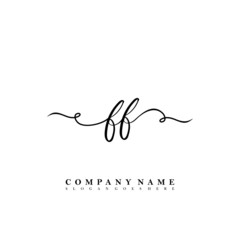 Initial letter FF beauty vector handwriting concept logo