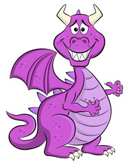 embarrassed grinning cartoon dragon