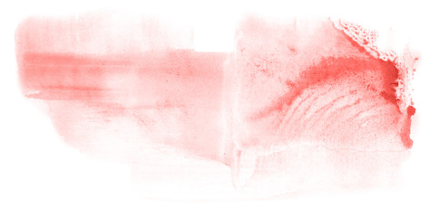Abstract watercolor background hand-drawn on paper. Volumetric smoke elements. Red color. For design, web, card, text, decoration, surfaces.