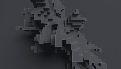 Abstract 3d render, modern geometric background design