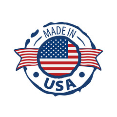 USA flag, vector illustration on a white background