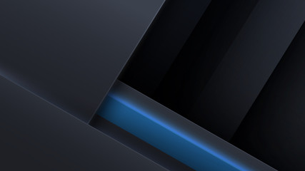 Layers of carbon triangles with shine blue neon