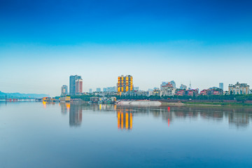 Fototapeta na wymiar City View in Leshan City, Sichuan Province, China