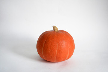 Ripe orange pumpkin on a light background