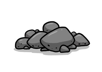 A pile of boulders and rocks.