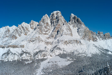 Monte Cristallo Mountain, Snow Covered in Winter, seen From Faloria, Cortina d Ampezzo Ski and...