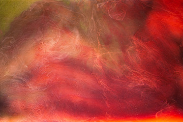 Obraz na płótnie Canvas Glitter steam. Magic haze. Red green smoke cloud. Abstract art background.