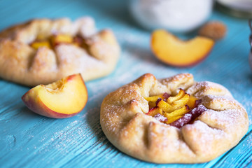 galette with peaches