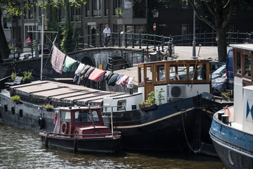 Fototapeta na wymiar Amsterdam Hausboote