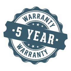 5 year warranty vector label/stamp