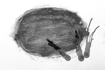 Ink splash collection.Set of black ink blots.