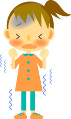 女の子　寒気