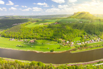 Elba river green countryside landscape, Germany