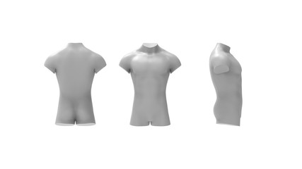 3d rendering of a male torso isolated in white background - obrazy, fototapety, plakaty