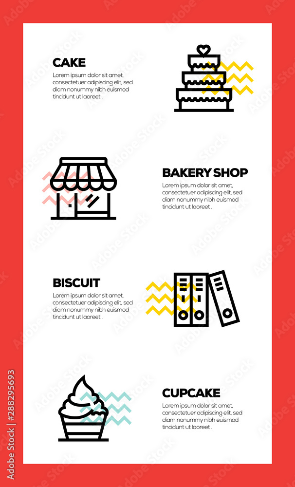 Sticker BAKERY LINE ICON CONCEPT