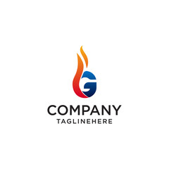 initial Letter G fire logo design. fire company logos, oil companies, mining companies, fire logos, marketing, corporate business logos. icon. vector